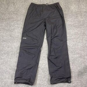RAB Pants Womens M Black Rain Taffeta Elastic Drawstring Waterproof Lightweight